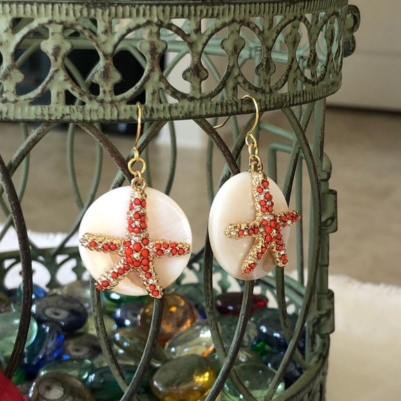 New Handmade Starfish/Shell Disc Earrings - Picture 5 of 7